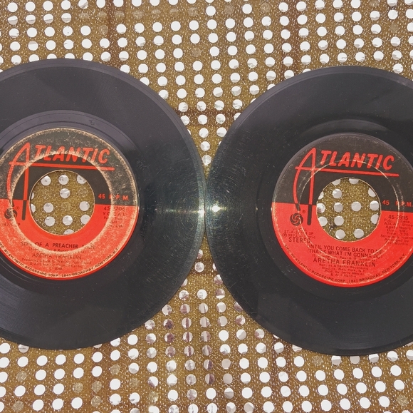 Vintage Aretha Franklin 45 Vinyl Atlantic Records Set - Picture 3 of 10